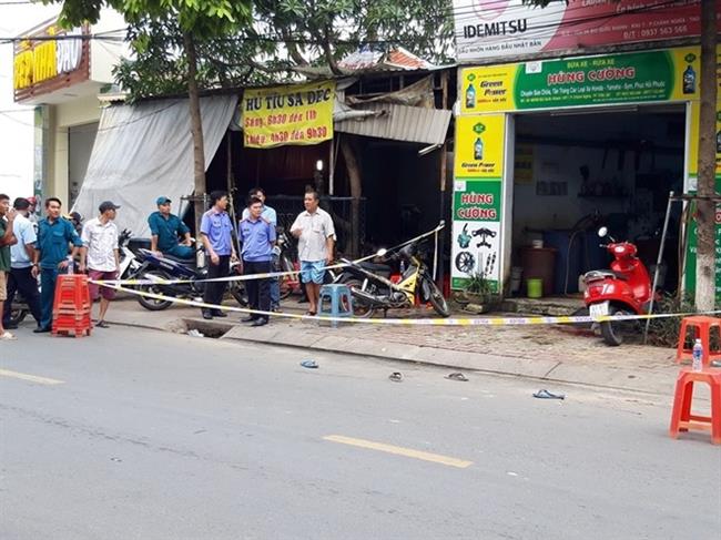 Hiện trường vụ chủ quán hủ tíu bị đâm tử vong.