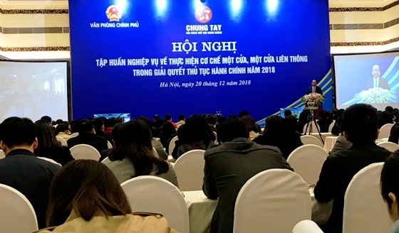 Bộ trưởng, Chủ nhiệm Văn phòng Chính phủ Mai Tiến Dũng phát biểu tại Hội nghị. Ảnh: TH.