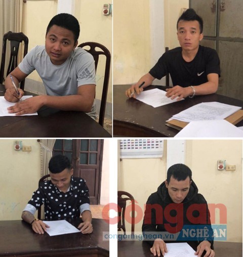 4 đối tượng tại cơ quan CSĐT Công an TX Cửa Lò