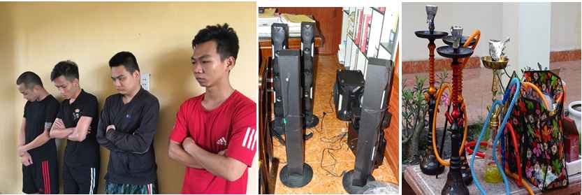Một số đối tượng tổ chức và tàng trữ trái phép chất ma túy cùng tang vật có liên quan bị bắt tại căn nhà số 1/10/14, khu phố 3, phường Tam Hòa, Tp.Biên Hòa.