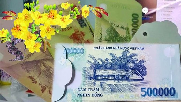 Hình ảnh các phong bao lì xì in hình tiền Việt rao bán công khai online trên mạng (ảnh chụp màn hình facebook).