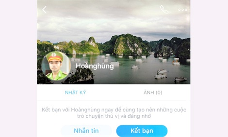 Hình đại diện trên Zalo của đối tượng xưng “cán bộ an ninh” là một người mặc trang phục Cảnh sát.