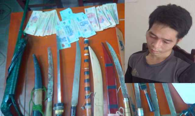 Đối tượng Vi Văn Đồng và tang vật vụ án