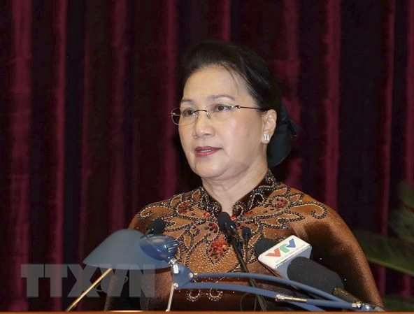 Chủ tịch Quốc hội Nguyễn Thị Kim Ngân phát biểu chỉ đạo tại hội nghị.