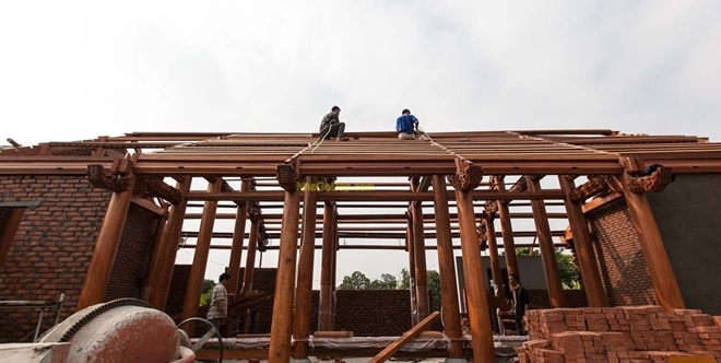 Nhiều mẫu nhà cổ được dựng đẹp mắt.