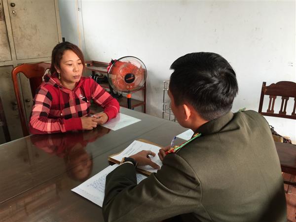 Đối tượng Phan Thị Kim Điểu tại cơ quan điều tra.