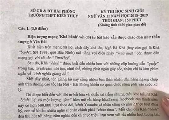 Đưa nhân vật vi phạm pháp luật vào đề thi gây nhiều tranh cãi.