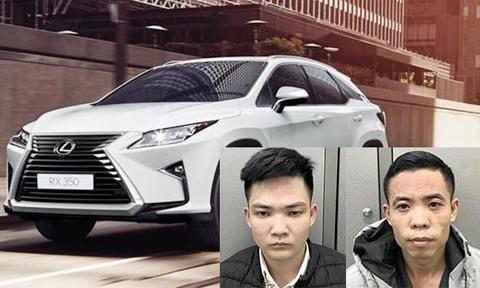 Nguyễn Đức Thịnh và Nguyễn Mạnh Thực cùng chiếc xe là tang vật vụ án
