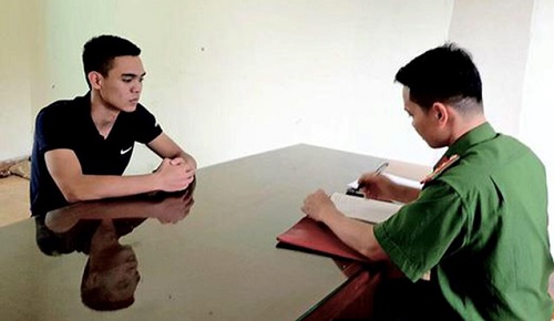 Công an huyện Thuận Thành lấy khai của Vũ Văn Hiếu