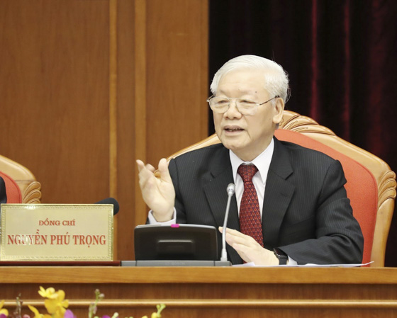 Tổng Bí thư, Chủ tịch nước Nguyễn Phú Trọng phát biểu khai mạc hội nghị.  Ảnh: TRÍ DŨNG 