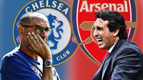 HLV Sarri và HLV Emery có màn đấu trí rất căng thẳng vào đêm nay.