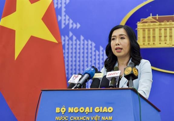 Người Phát ngôn Lê Thị Thu Hằng tại họp báo chiều 20-6.
