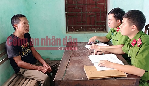 Đối tượng Thành khai nhận việc đốt rác gây cháy rừng.