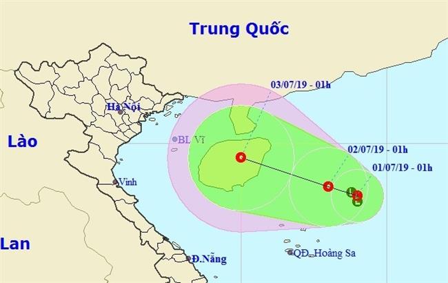 Dự báo diễn biến của vùng áp thấp/Áp thấp nhiệt đới. Ảnh NCHMF