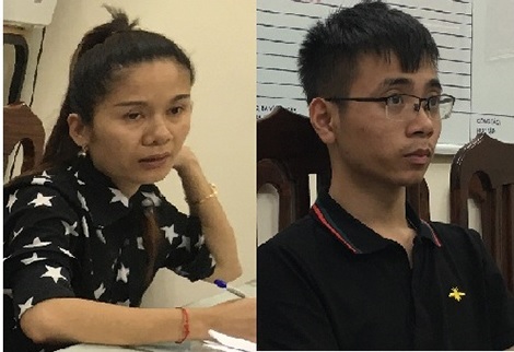 Đối tượng Linh và Hòa tại cơ quan Công an.