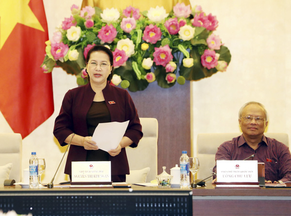 Chủ tịch Quốc hội Nguyễn Thị Kim Ngân phát biểu bế mạc Phiên họp thứ 35 Ủy ban Thường vụ Quốc hội.