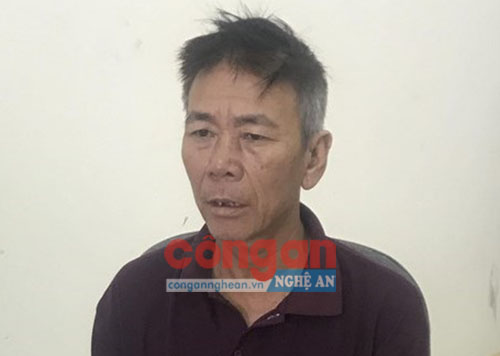 Đối tượng Hoàng Văn Ngoạn tại cơ quan Công an