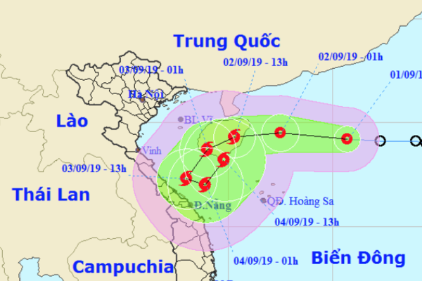 Dự báo hướng đi của áp thấp nhiệt đới có khả năng mạnh thành bão.