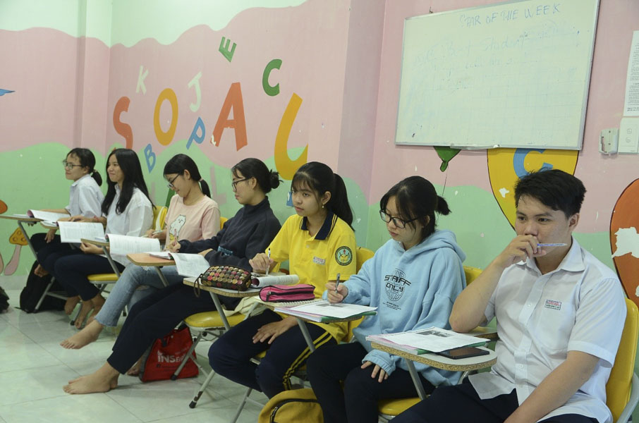 Các em HS tham gia lớp đào tạo tiếng Anh của ACI tại chi nhánh TT.Phước Bửu, huyện Xuyên Mộc.