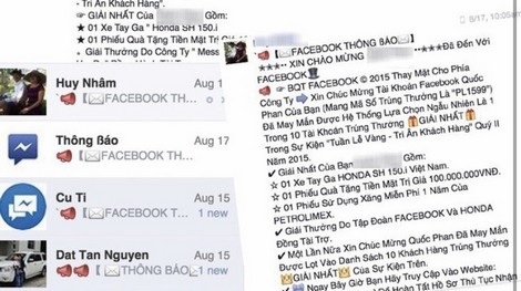 Những tin nhắn tặng quà, trúng thưởng từ mạng xã hội khiến nhiều nạn nhân 