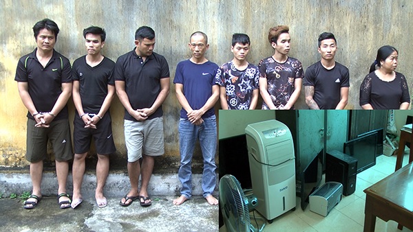 Các đối tượng trong ổ nhóm trộm cắp và tang vật thu được