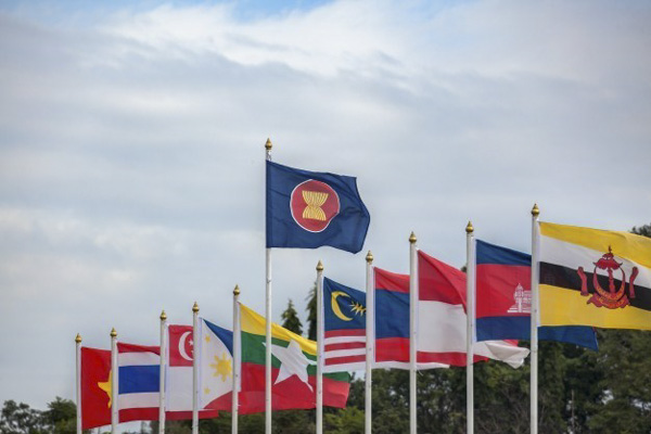 Cờ các nước và ASEAN. (Nguồn: TTXVN)