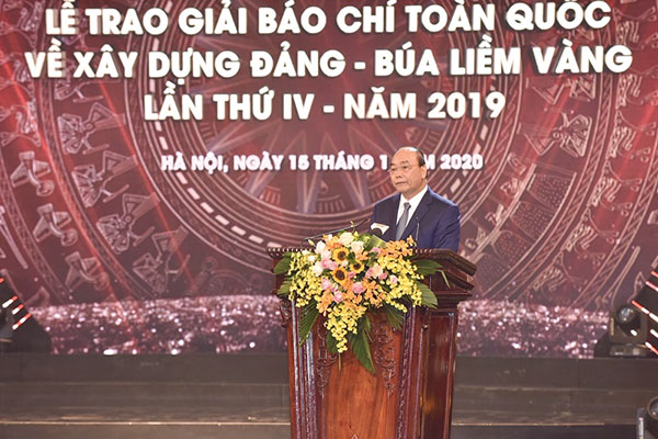 Thủ tướng Chính phủ Nguyễn Xuân Phúc phát biểu tại Lễ trao Giải báo chí