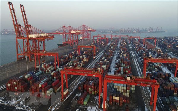 Vận chuyển hàng hóa tại cảng Tangshan, tỉnh Hà Bắc, Trung Quốc. (Nguồn: THX)