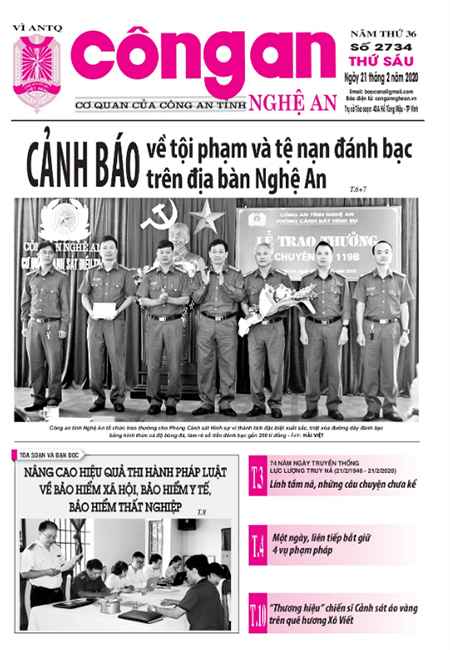 Báo Công an Nghệ An số 2735, click lên ảnh để xem