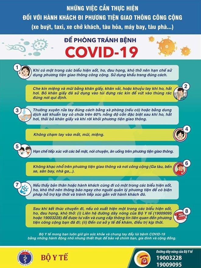 Khuyến cáo dành cho người sử dụng phương tiện giao thông công cộng.