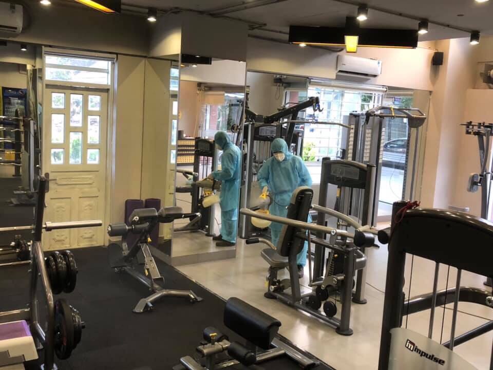 Phun thuốc diệt khuẩn các phòng tập tại GS Fitness &yoga, 93, Lê Lợi, TP. Vũng Tàu.