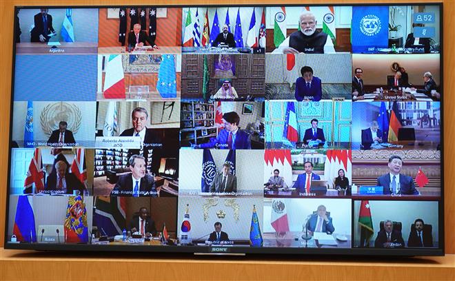 G20 họp trực tuyến - Ảnh: VGP/Quang Hiếu
