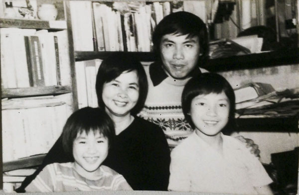 Gia đình nhà thơ Lưu Quang Vũ - Xuân Quỳnh. Ảnh tư liệu gia đình