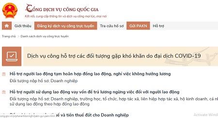 Từ 12/5, Cổng Dịch vụ công quốc gia cung cấp 6 dịch vụ công hỗ trợ cho người dân, doanh nghiệp gặp khó khăn do đại dịch COVID-19 - Ảnh: VGP/Hoàng Giang