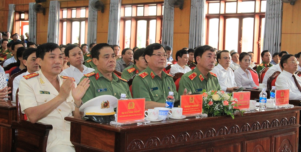 Đại biểu Tham dự lễ Công bố Quyết định tâm giám đốc Công an tỉnh Hà Tĩnh.