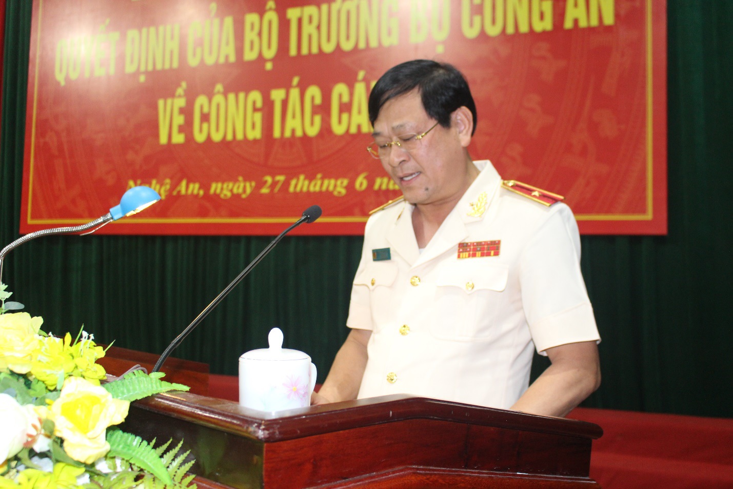 Đồng chí PGS. TS Nguyễn Hữu Cầu phát biểu tại buổi lễ
