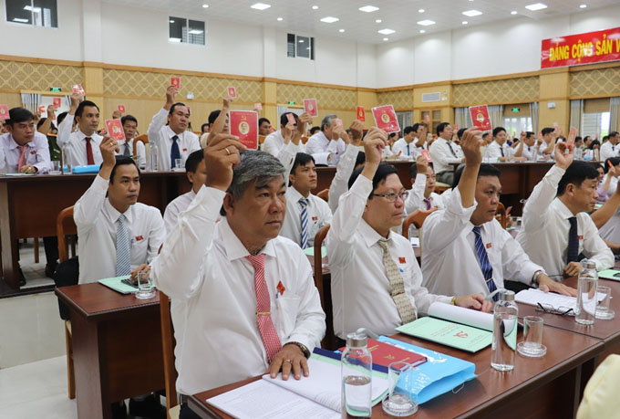 Các đại biểu biểu biểu quyết thông qua chương trình làm việc chính thức của Đại hội.