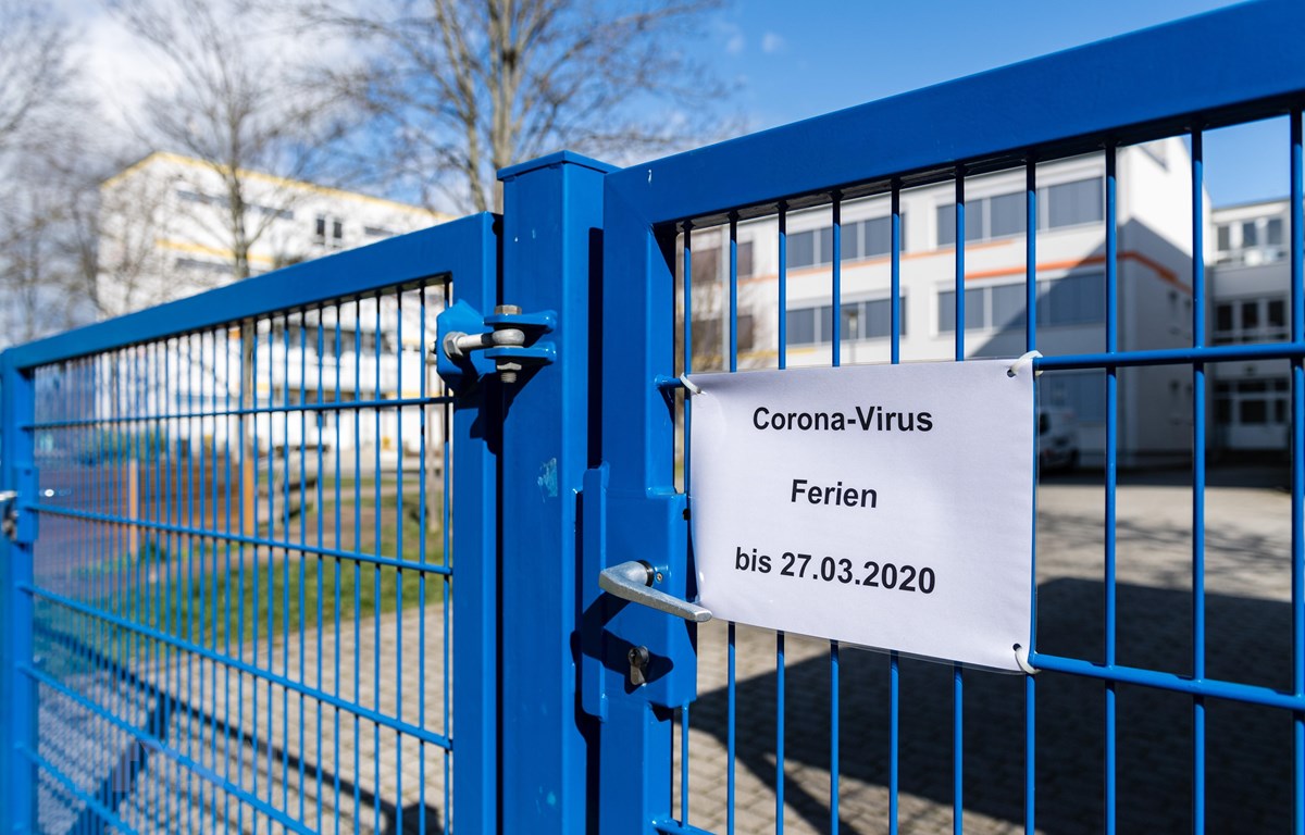Một trường học phải đóng cửa do dịch COVID-19 tại Halle/Saale, Đức hồi tháng 4.