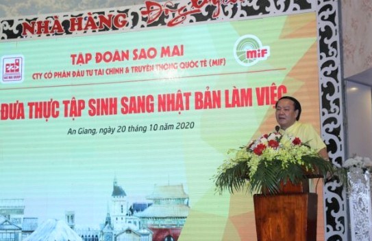 Ông Lê Thanh Thuấn - Tổng Giám đốc Tập đoàn Sao Mai “cam kết” sẽ tạo điều kiện tốt nhất cho người lao động đi làm việc nước ngoài.