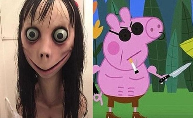 Quái vật Momo và Peppa Pig trên Youtube.