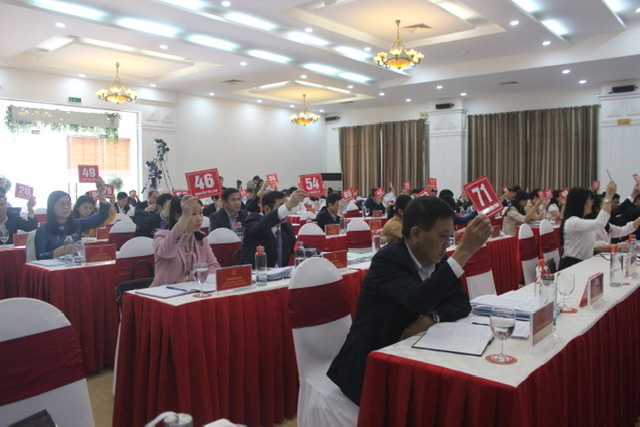  Các đại biểu biểu quyết thông qua Nghị quyết tại Kỳ họp thứ 17 Hội đồng nhân dân tỉnh khóa XVII
