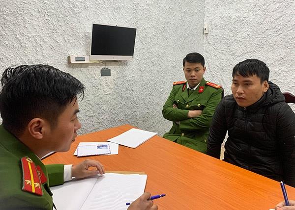 Đối tượng Nguyễn Văn Tùng tại Công an huyện Thường Tín.