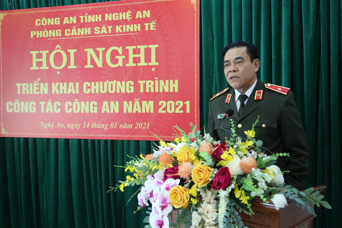 Thiếu tướng Võ Trọng Hải, UV BTV Tỉnh ủy, Bí thư Đảng ủy, Giám đốc Công an tỉnh chỉ đạo tại Hội nghị