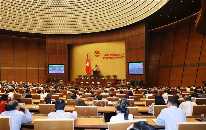 Quốc hội thông qua Nghị quyết về việc miễn nhiệm Tổng Kiểm toán nhà nước. Ảnh: Phương Hoa/TTXVN