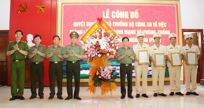 Công an Nghệ An thành lập Phòng An ninh mạng và phòng, chống tội phạm sử dụng công nghệ cao