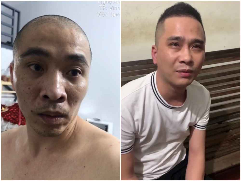 Đối tượng Trương Thành Luân và đối tượng Nguyễn Anh Phúc (phải)