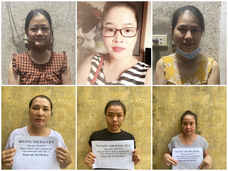 Một số đối tượng trong đường dây đánh bạc do Lê Thị Linh cầm đầu