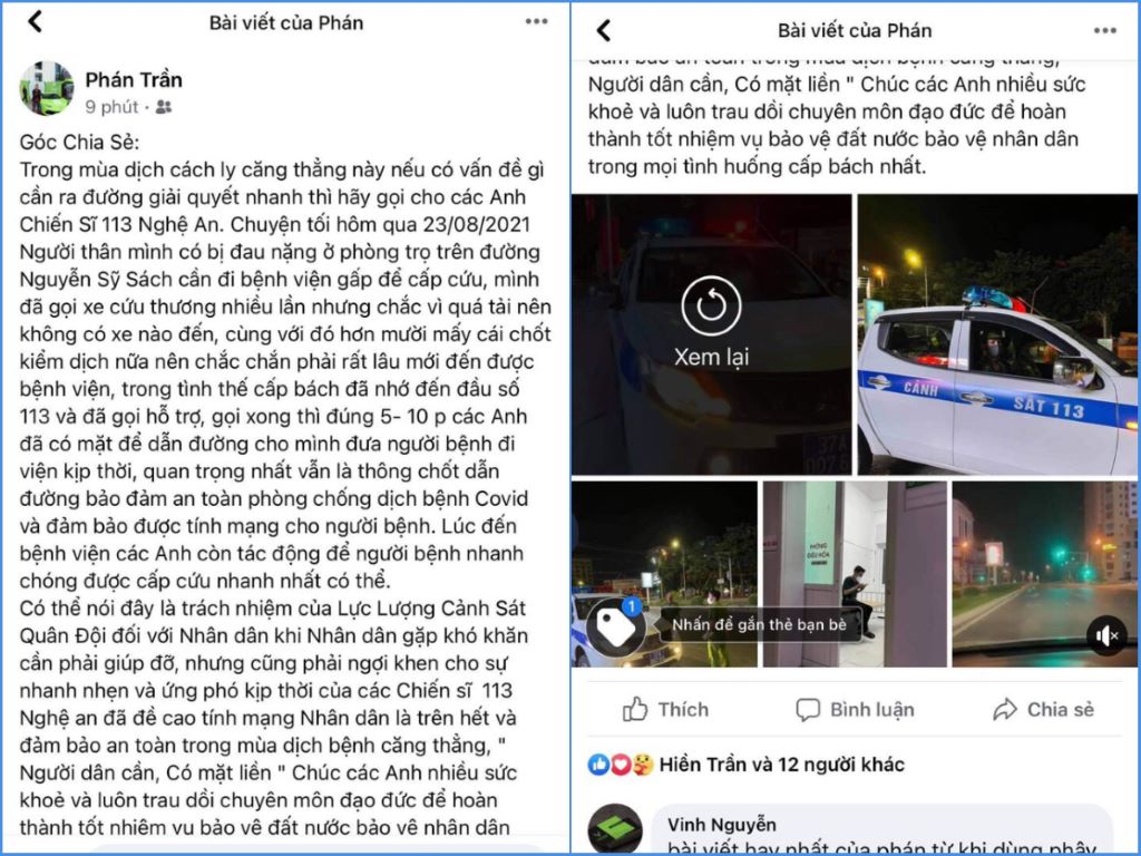 Người nhà bệnh nhân xúc động viết trên trang cá nhân của mình. Ảnh chụp màn hình