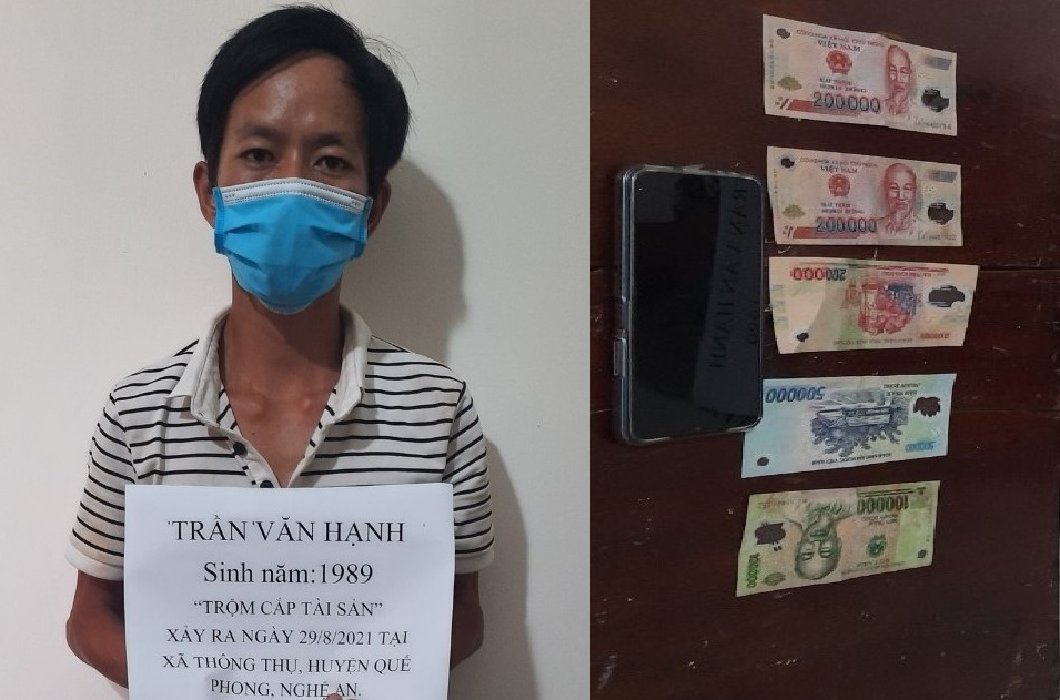 Đối tượng Trần Văn Hạnh cùng tang vật