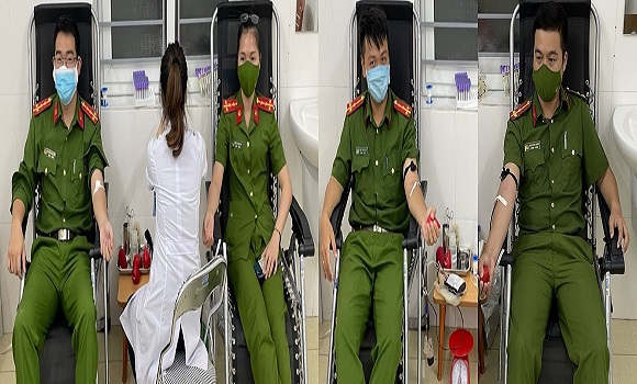 04 Cán bộ Công an Nghệ An hiến máu cứu sống bệnh nhân chiều 01/9/2021
